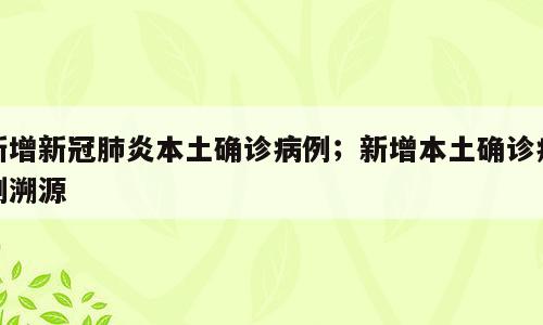 新增新冠肺炎本土确诊病例；新增本土确诊病例溯源