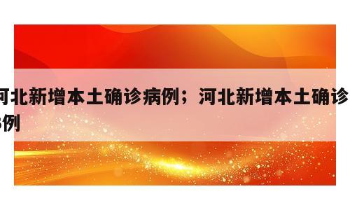 河北新增本土确诊病例；河北新增本土确诊93例