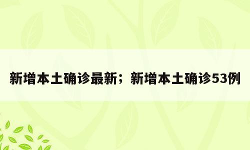 新增本土确诊最新；新增本土确诊53例