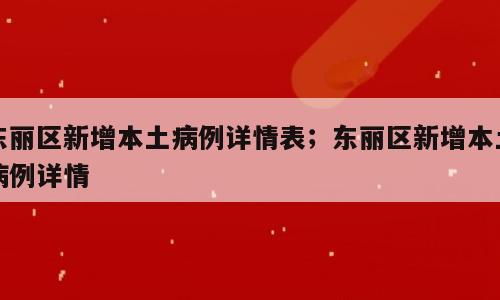 东丽区新增本土病例详情表；东丽区新增本土病例详情