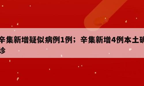 辛集新增疑似病例1例；辛集新增4例本土确诊