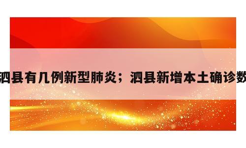 泗县有几例新型肺炎；泗县新增本土确诊数