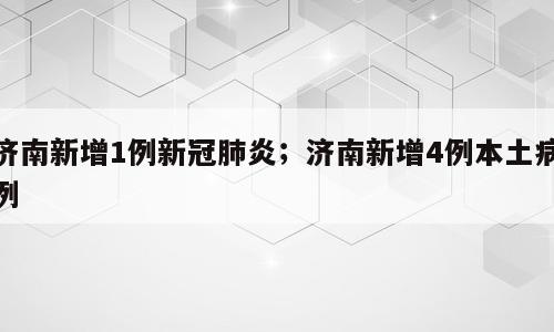 济南新增1例新冠肺炎；济南新增4例本土病例