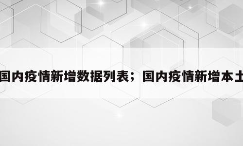 国内疫情新增数据列表；国内疫情新增本土
