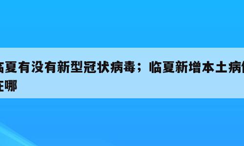 临夏有没有新型冠状病毒；临夏新增本土病例在哪