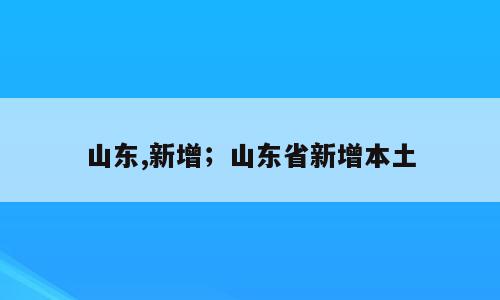 山东,新增；山东省新增本土