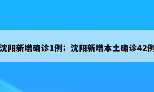 沈阳新增确诊1例；沈阳新增本土确诊42例