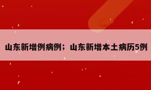 山东新增例病例；山东新增本土病历5例
