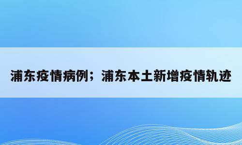 浦东疫情病例；浦东本土新增疫情轨迹