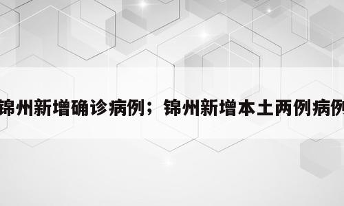 锦州新增确诊病例；锦州新增本土两例病例