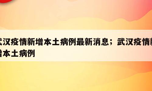 武汉疫情新增本土病例最新消息；武汉疫情新增本土病例