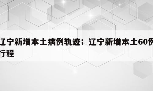 辽宁新增本土病例轨迹；辽宁新增本土60例行程