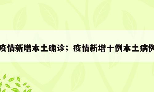 疫情新增本土确诊；疫情新增十例本土病例