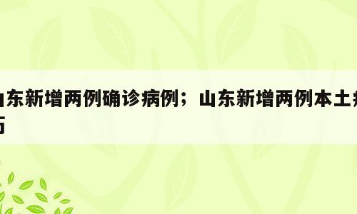 山东新增两例确诊病例；山东新增两例本土病历