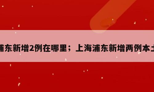 浦东新增2例在哪里；上海浦东新增两例本土