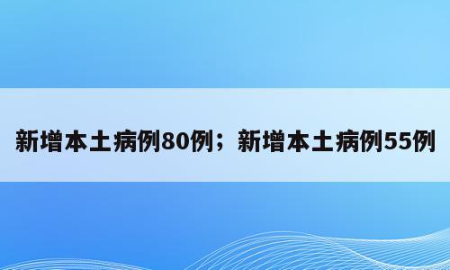新增本土病例80例；新增本土病例55例