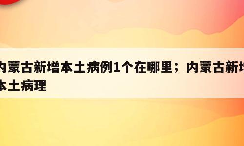 内蒙古新增本土病例1个在哪里；内蒙古新增本土病理