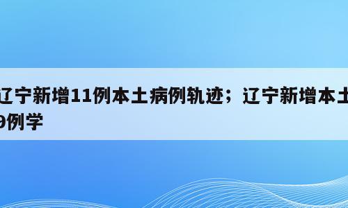 辽宁新增11例本土病例轨迹；辽宁新增本土9例学