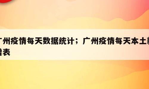 广州疫情每天数据统计；广州疫情每天本土新增表