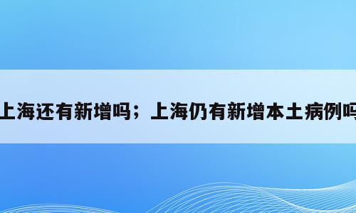 上海还有新增吗；上海仍有新增本土病例吗