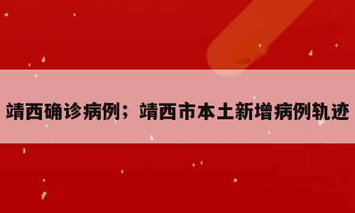 靖西确诊病例；靖西市本土新增病例轨迹