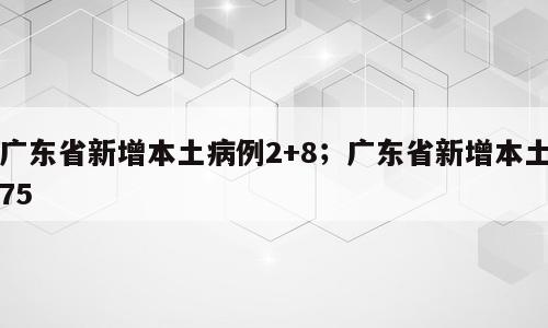 广东省新增本土病例2+8；广东省新增本土75