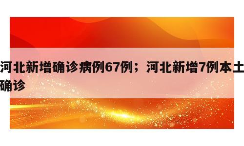 河北新增确诊病例67例；河北新增7例本土确诊