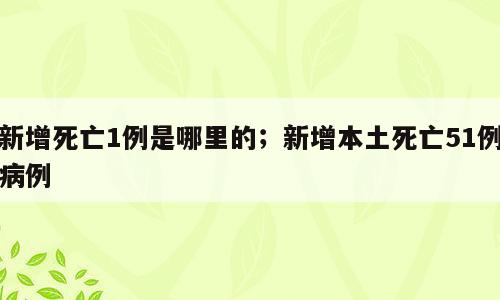新增死亡1例是哪里的；新增本土死亡51例病例