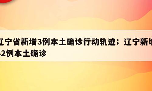 辽宁省新增3例本土确诊行动轨迹；辽宁新增32例本土确诊