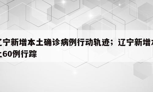 辽宁新增本土确诊病例行动轨迹；辽宁新增本土60例行踪