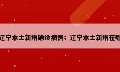 辽宁本土新增确诊病例；辽宁本土新增在哪