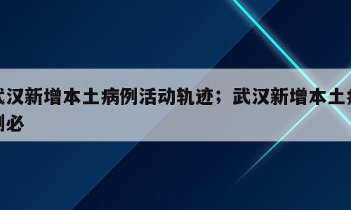武汉新增本土病例活动轨迹；武汉新增本土病例必