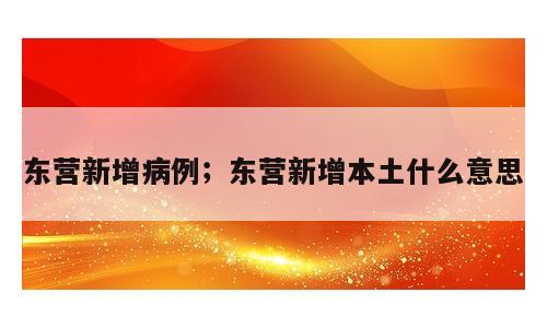 东营新增病例；东营新增本土什么意思
