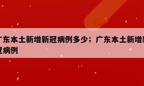 广东本土新增新冠病例多少；广东本土新增新冠病例