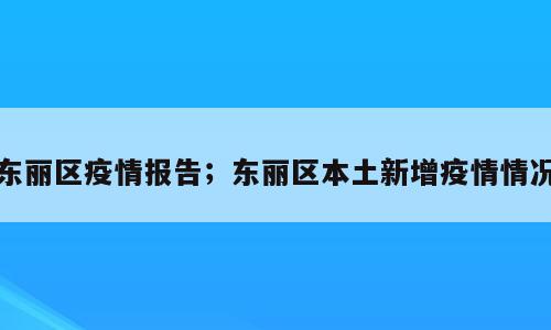 东丽区疫情报告；东丽区本土新增疫情情况