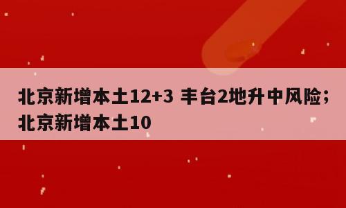 北京新增本土12+3 丰台2地升中风险；北京新增本土10