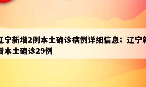 辽宁新增2例本土确诊病例详细信息；辽宁新增本土确诊29例