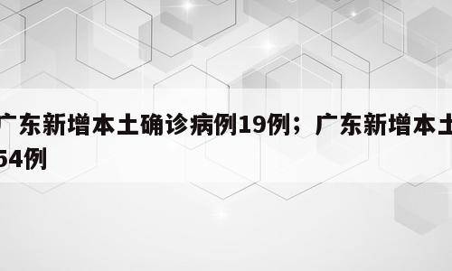 广东新增本土确诊病例19例；广东新增本土54例