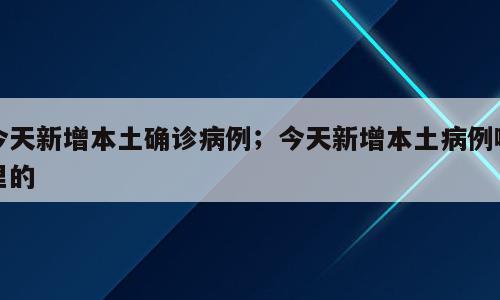 今天新增本土确诊病例；今天新增本土病例哪里的