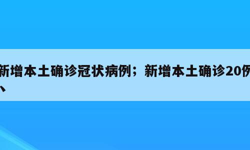 新增本土确诊冠状病例；新增本土确诊20例丶