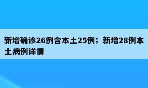 新增确诊26例含本土25例；新增28例本土病例详情