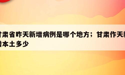 甘肃省昨天新增病例是哪个地方；甘肃作天新增本土多少