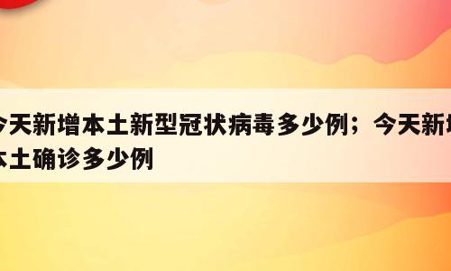 今天新增本土新型冠状病毒多少例；今天新增本土确诊多少例