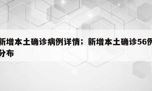 新增本土确诊病例详情；新增本土确诊56例分布
