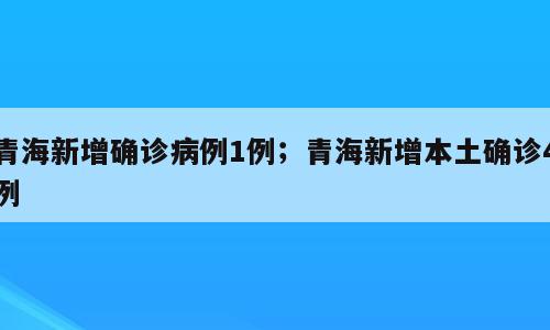 青海新增确诊病例1例；青海新增本土确诊4例