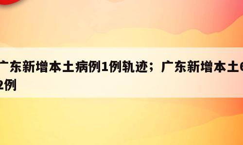 广东新增本土病例1例轨迹；广东新增本土62例