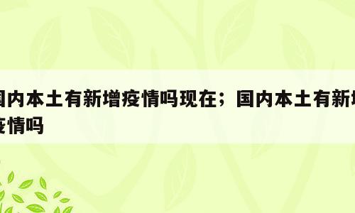 国内本土有新增疫情吗现在；国内本土有新增疫情吗