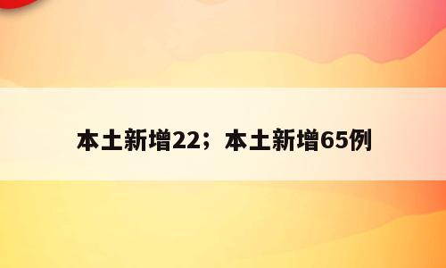 本土新增22；本土新增65例