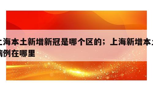 上海本土新增新冠是哪个区的；上海新增本土病例在哪里