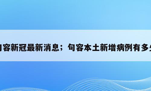 句容新冠最新消息；句容本土新增病例有多少